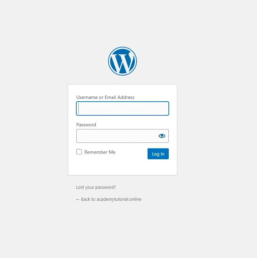 wordpress login page